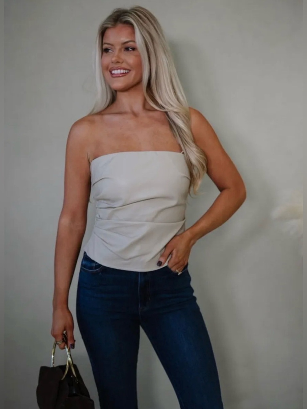Women's Strapless Cream Tube Top - Sleek Summer Camisole
